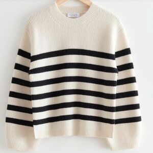 & Other Stories Strip Oversized Sweater